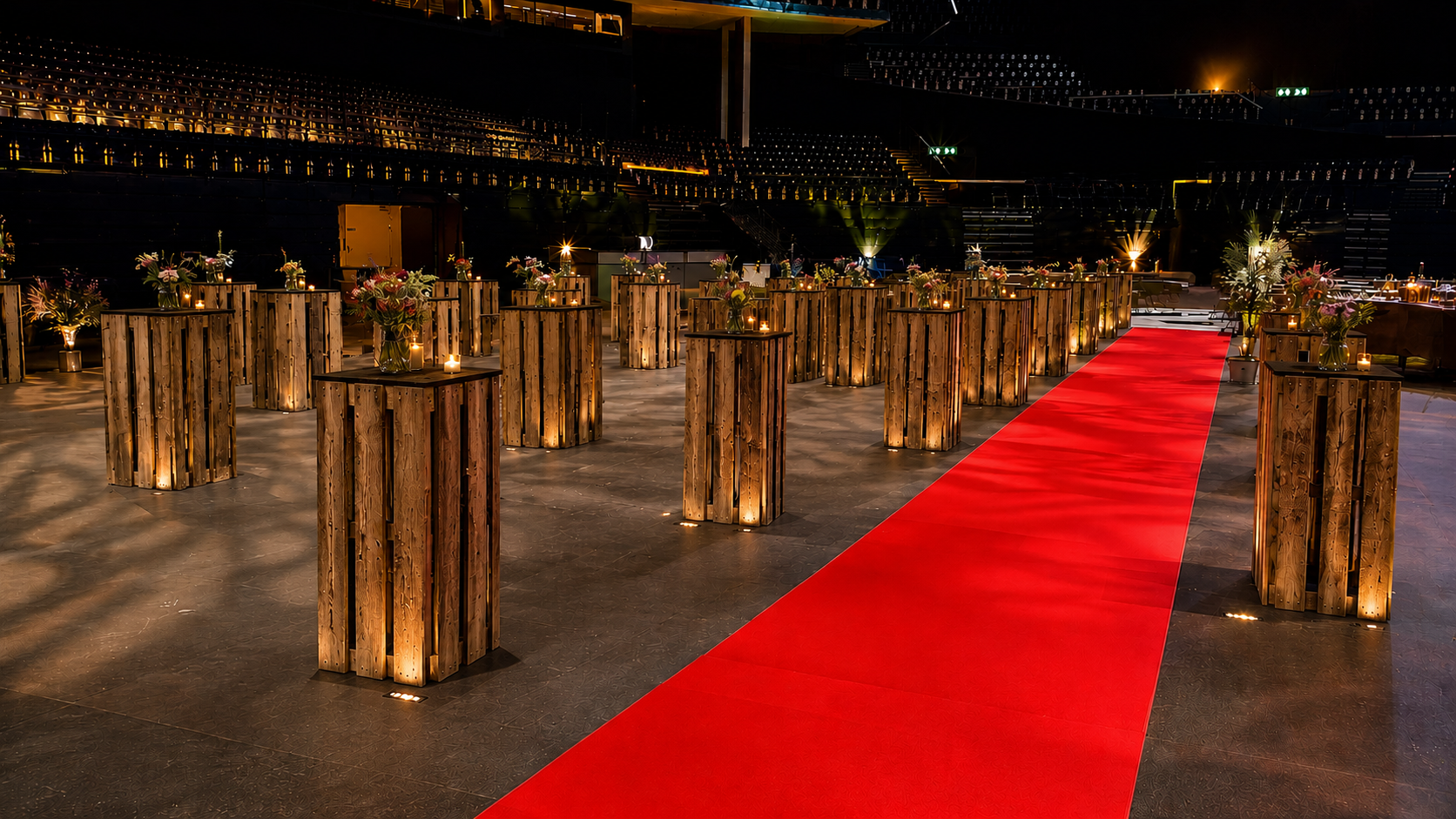 🥂 Eleganter Galaanlass im Hallenstadion mit unseren Schwartenbrett-Stehtischen 2017